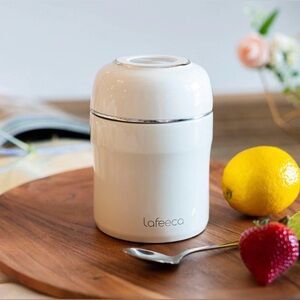 🪭 Lafeeca 🪭 White Insulated Food Jar with Spoon Airtight Coffee Canister
